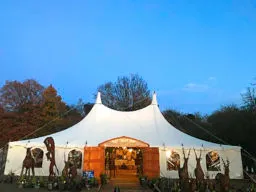 Beautiful Canvas Marquee with Timber Porch_